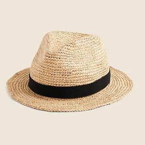 J. Crew Packable straw hat size medium/large travel beach bohemian F1722